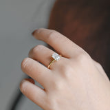 2 CT Emerald Pave Moissanite Engagement Ring