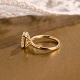 2 CT Emerald Pave Moissanite Engagement Ring