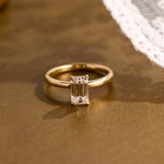 2 CT Emerald Pave Moissanite Engagement Ring