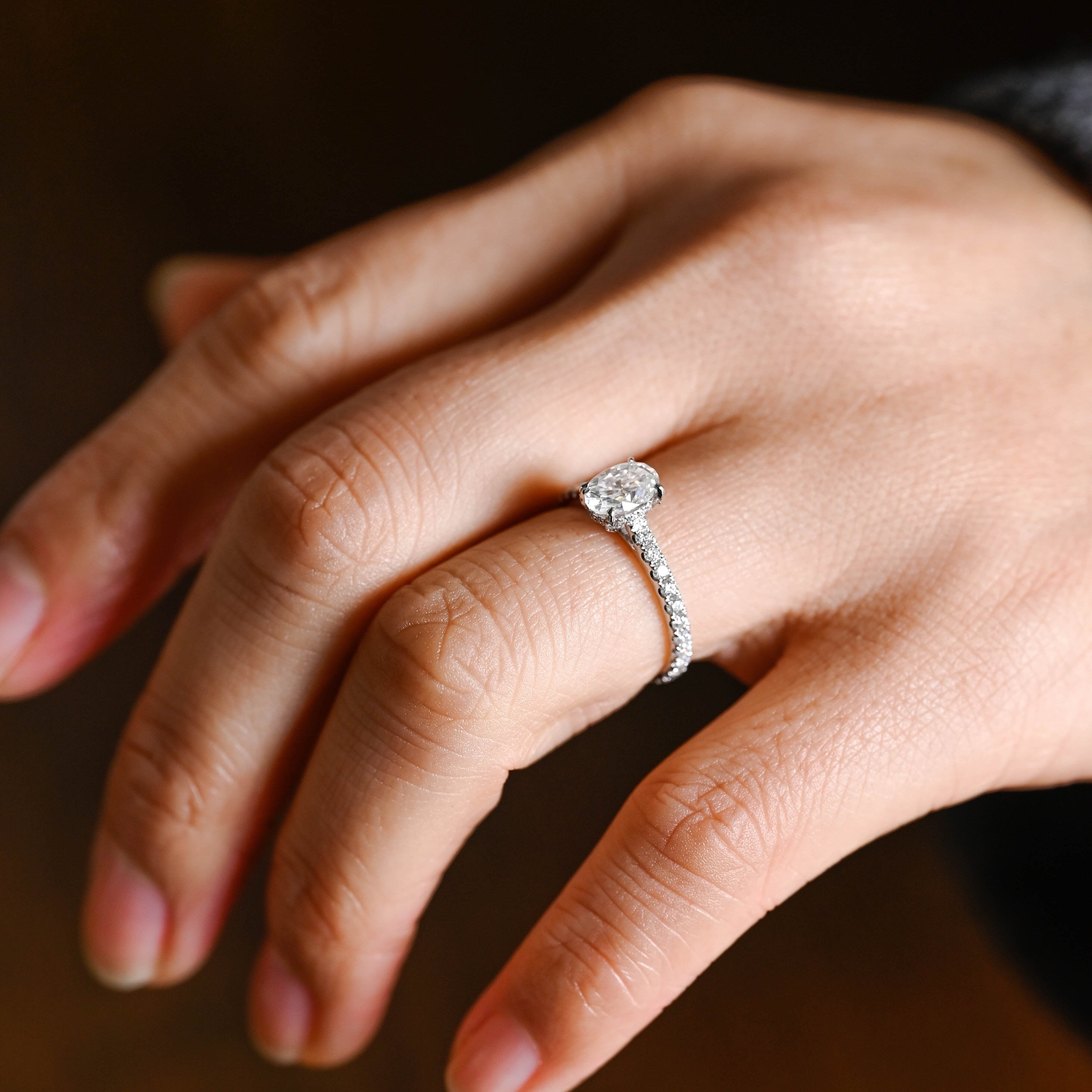 2 CT Emerald Pave Moissanite Engagement Ring