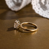 2 CT Emerald Pave Moissanite Engagement Ring