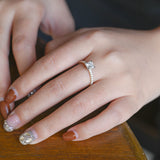 2 CT Emerald Pave Moissanite Engagement Ring