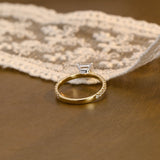 2 CT Emerald Pave Moissanite Engagement Ring