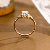 2 CT Emerald Pave Moissanite Engagement Ring