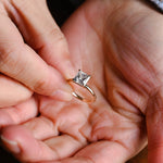 2 CT Emerald Pave Moissanite Engagement Ring