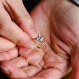 2 CT Emerald Pave Moissanite Engagement Ring