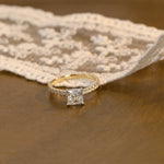 2 CT Emerald Pave Moissanite Engagement Ring