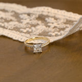 2 CT Emerald Pave Moissanite Engagement Ring