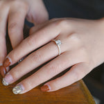 2 CT Emerald Pave Moissanite Engagement Ring