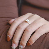 2 CT Emerald Pave Moissanite Engagement Ring