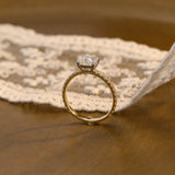 2 CT Emerald Pave Moissanite Engagement Ring