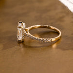 2 CT Emerald Pave Moissanite Engagement Ring