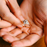 2 CT Emerald Pave Moissanite Engagement Ring