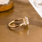 2 CT Emerald Pave Moissanite Engagement Ring