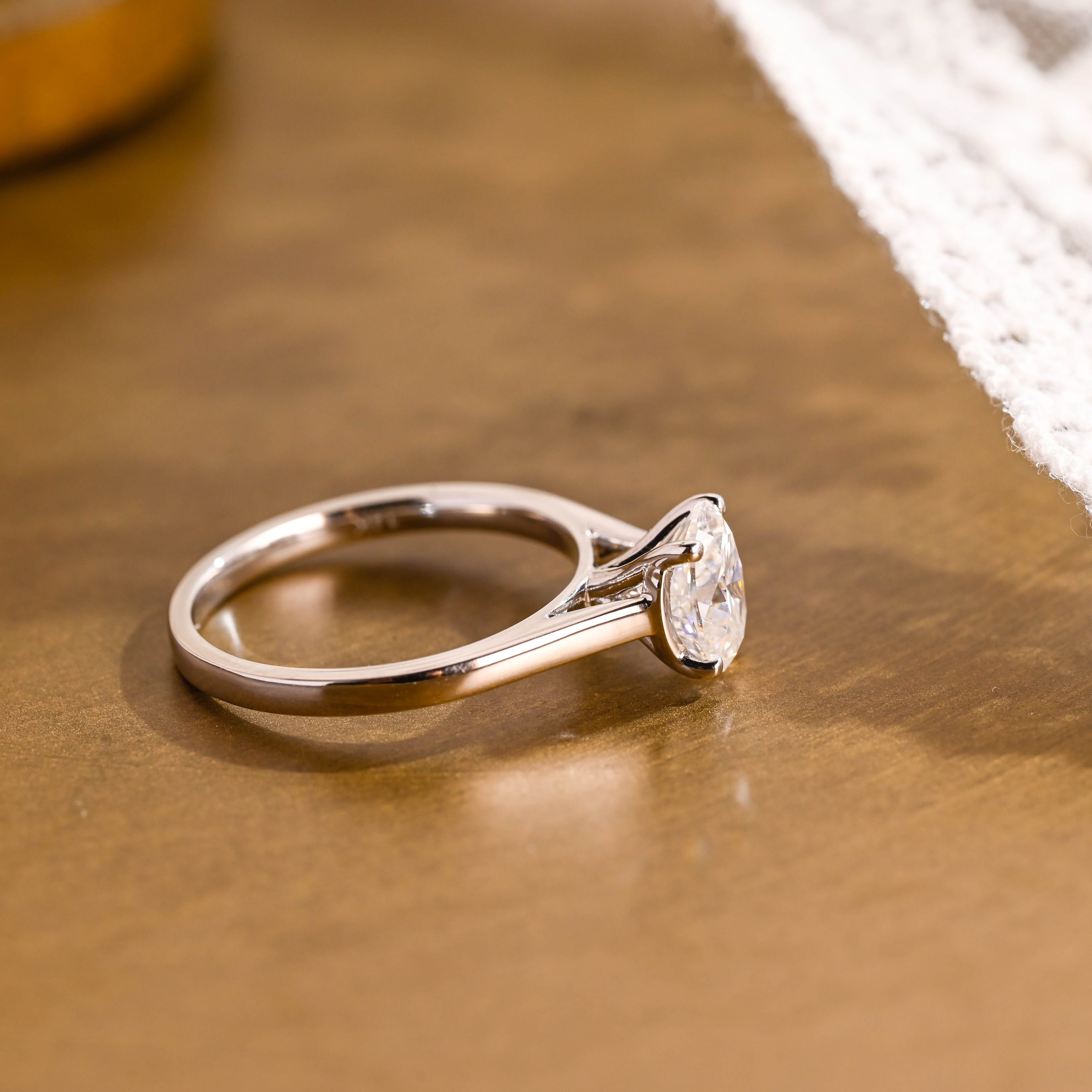 2 CT Emerald Pave Moissanite Engagement Ring