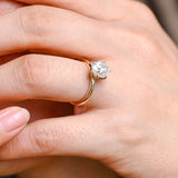 2 CT Emerald Pave Moissanite Engagement Ring