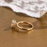 2 CT Emerald Pave Moissanite Engagement Ring