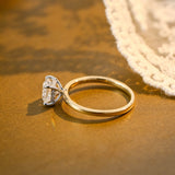 2 CT Emerald Pave Moissanite Engagement Ring