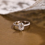 2 CT Emerald Pave Moissanite Engagement Ring