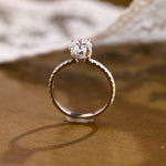 2 CT Emerald Pave Moissanite Engagement Ring