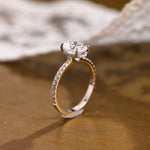 2 CT Emerald Pave Moissanite Engagement Ring