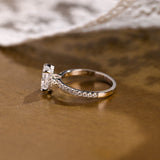 2 CT Emerald Pave Moissanite Engagement Ring