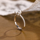 2 CT Emerald Pave Moissanite Engagement Ring