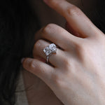 2 CT Emerald Pave Moissanite Engagement Ring