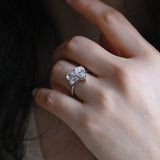 2 CT Emerald Pave Moissanite Engagement Ring