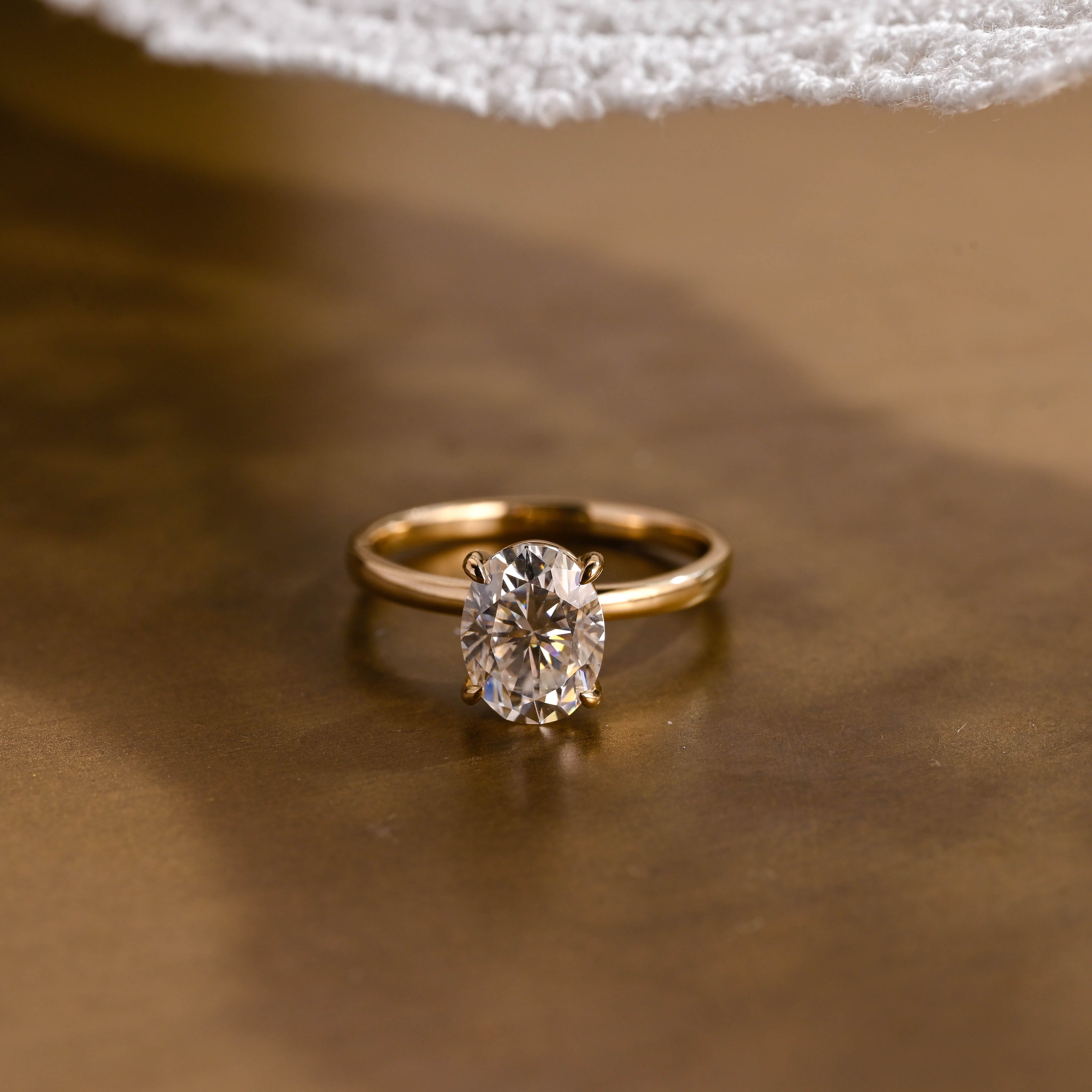 2 CT Emerald Pave Moissanite Engagement Ring