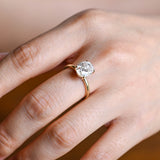 2 CT Emerald Pave Moissanite Engagement Ring