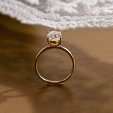 2 CT Emerald Pave Moissanite Engagement Ring