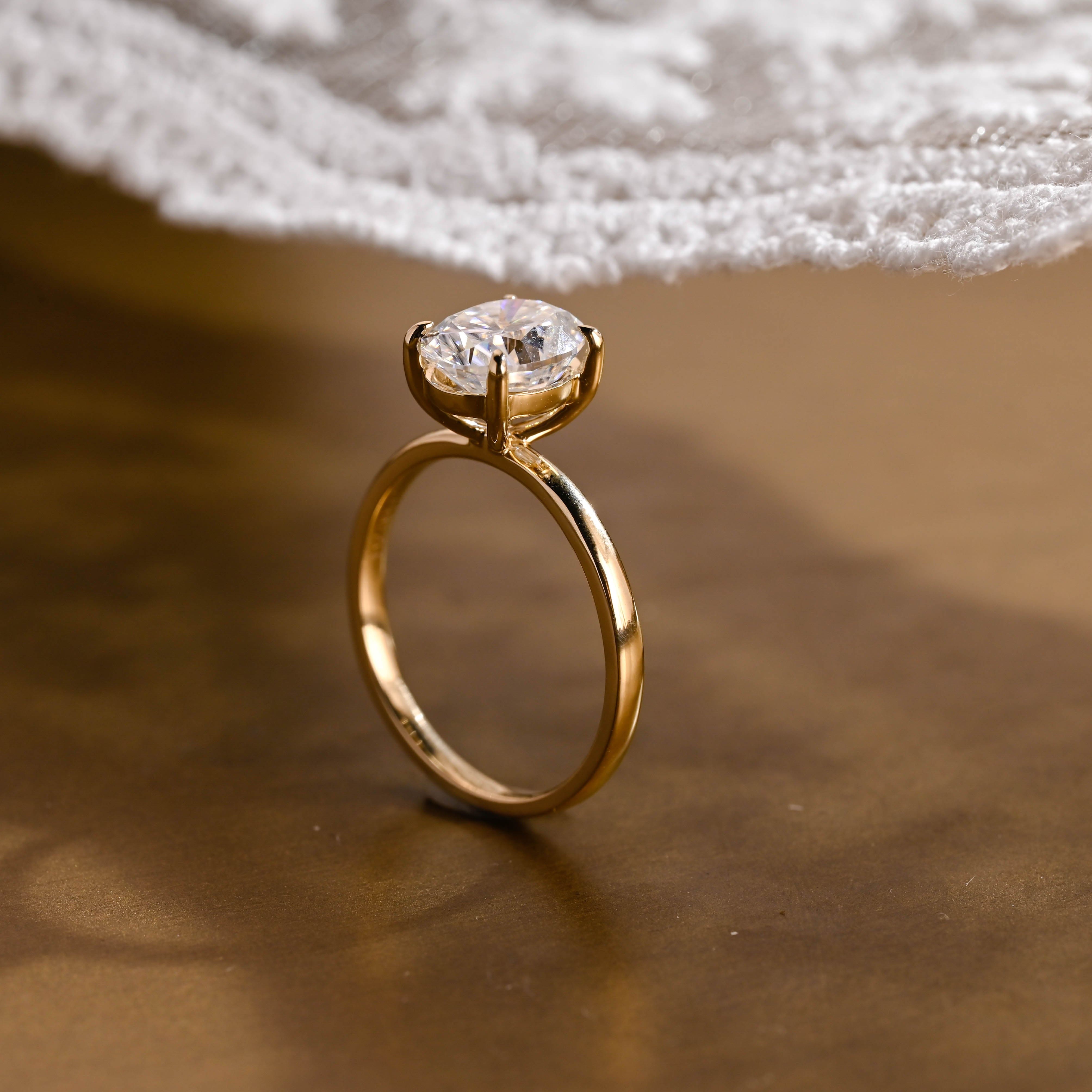 2 CT Emerald Pave Moissanite Engagement Ring