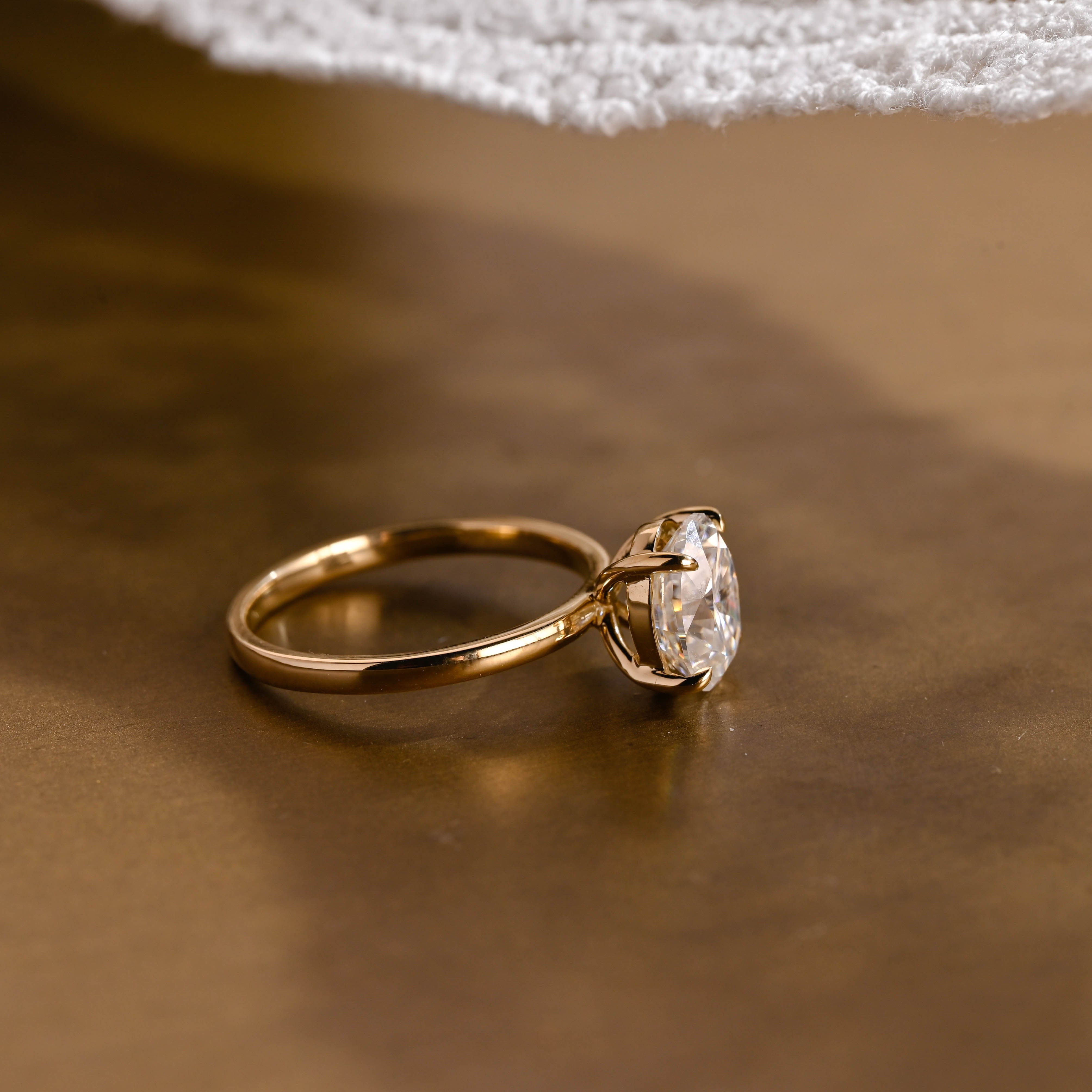 2 CT Emerald Pave Moissanite Engagement Ring