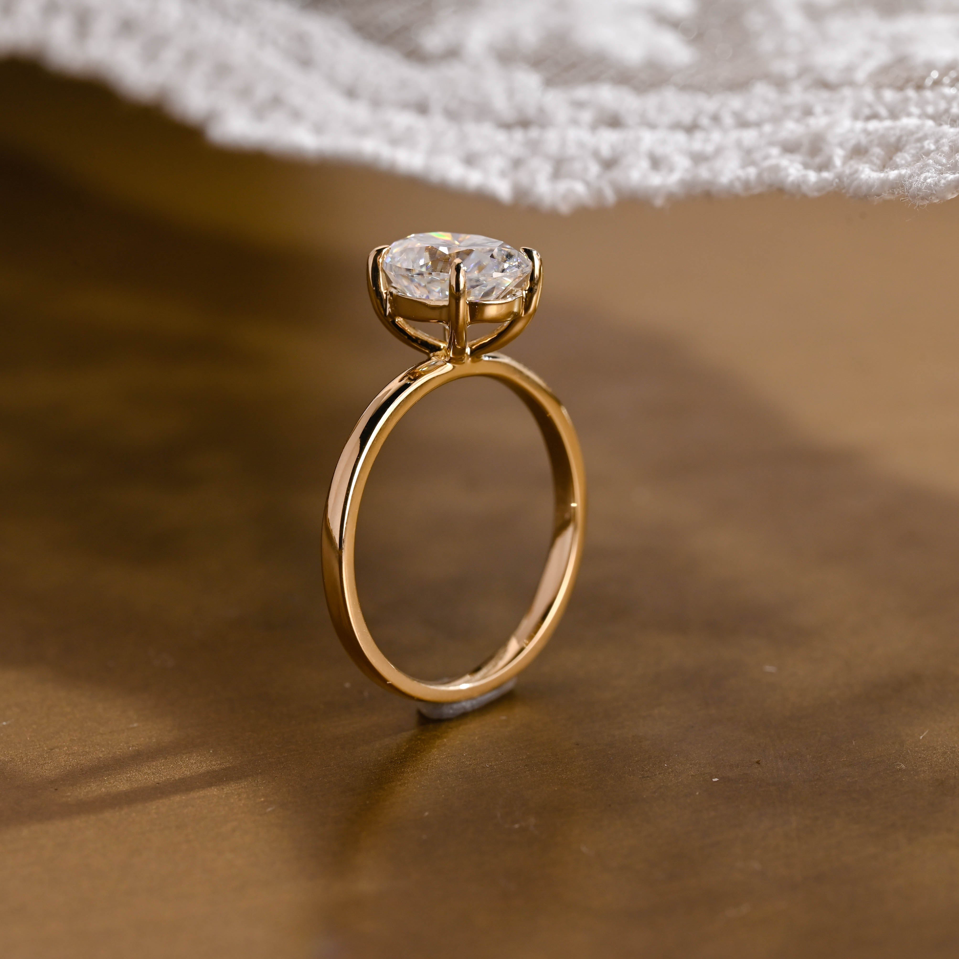2 CT Emerald Pave Moissanite Engagement Ring