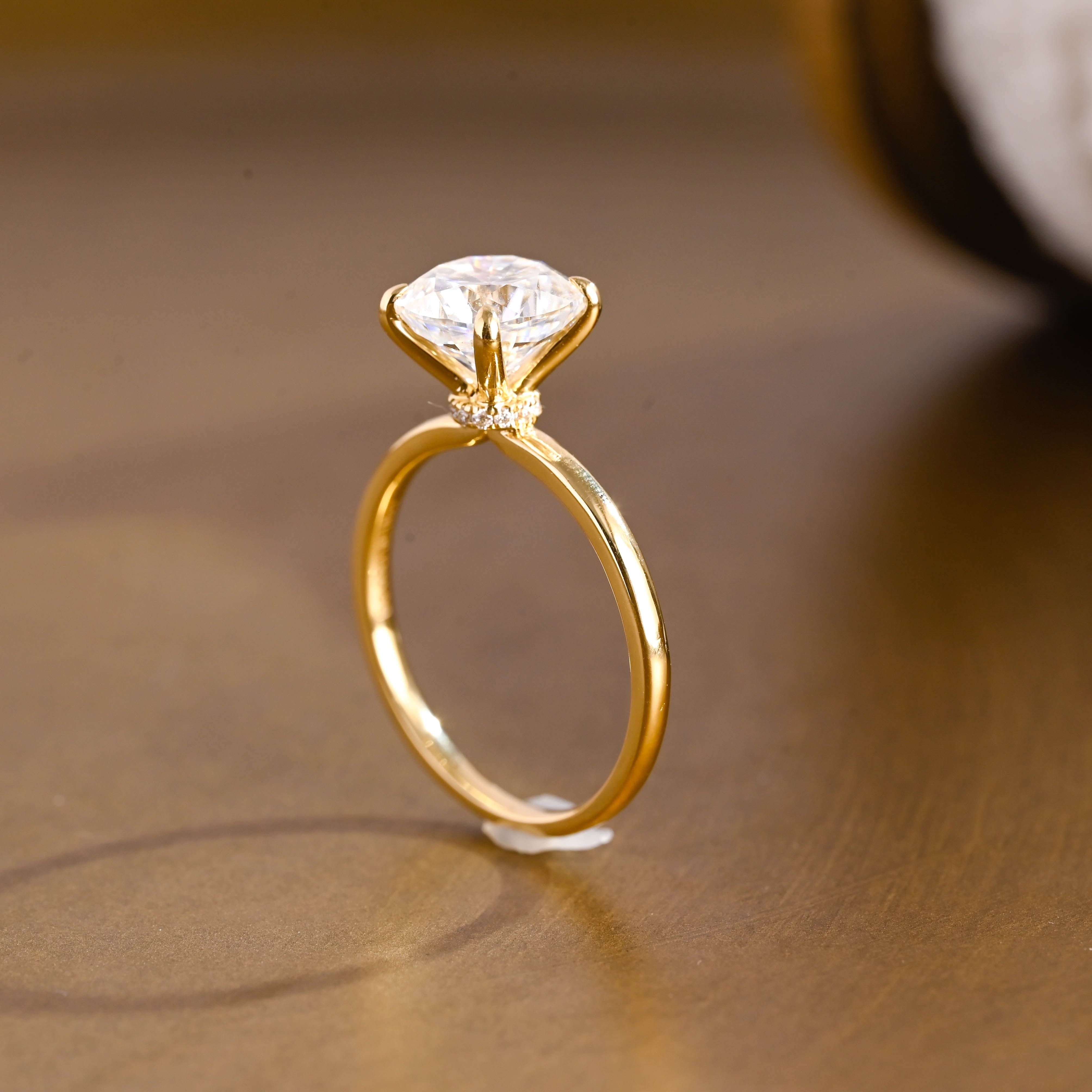 2 CT Emerald Pave Moissanite Engagement Ring