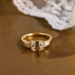 2 CT Emerald Pave Moissanite Engagement Ring