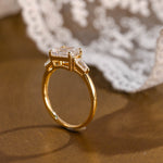 2 CT Emerald Pave Moissanite Engagement Ring