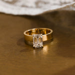 2 CT Emerald Pave Moissanite Engagement Ring