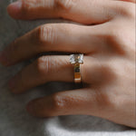 2 CT Emerald Pave Moissanite Engagement Ring