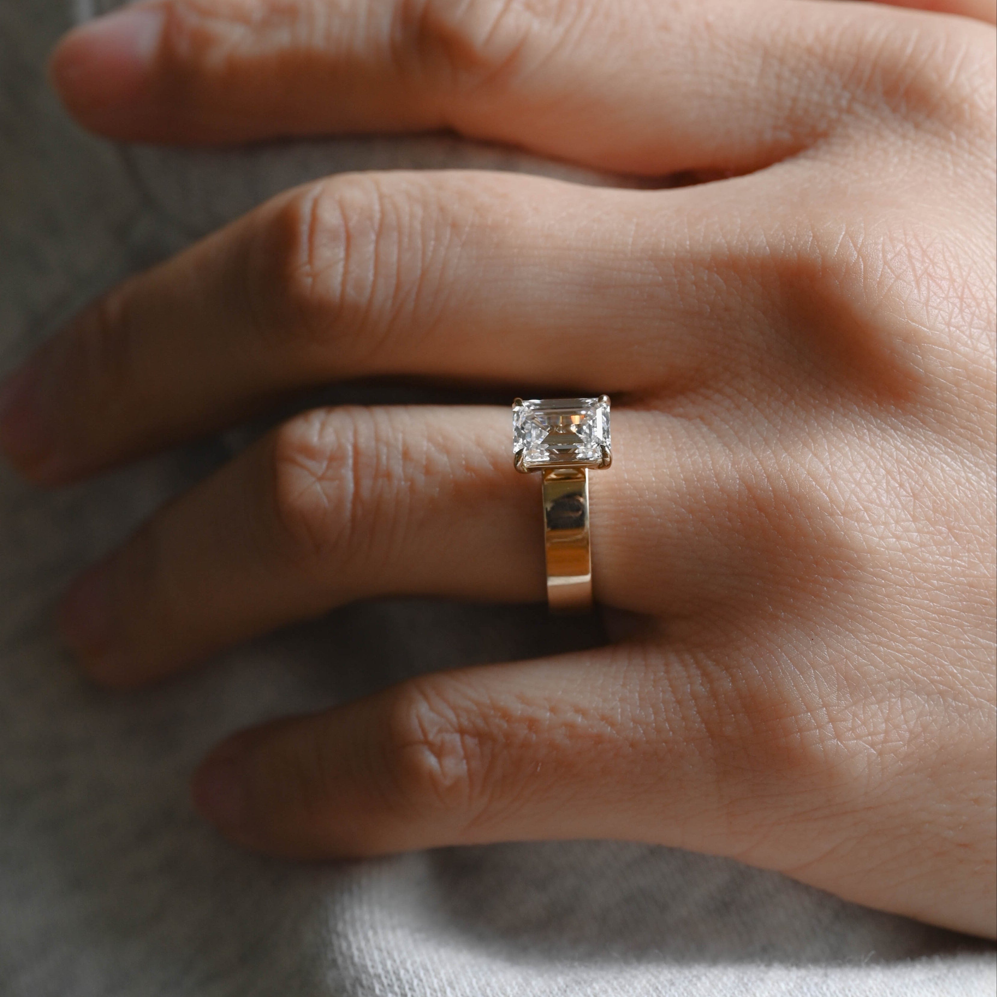 2 CT Emerald Pave Moissanite Engagement Ring