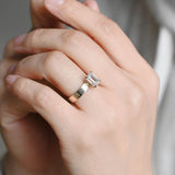 2 CT Emerald Pave Moissanite Engagement Ring