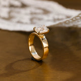2 CT Emerald Pave Moissanite Engagement Ring