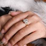 2 CT Emerald Pave Moissanite Engagement Ring