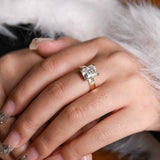 2 CT Emerald Pave Moissanite Engagement Ring