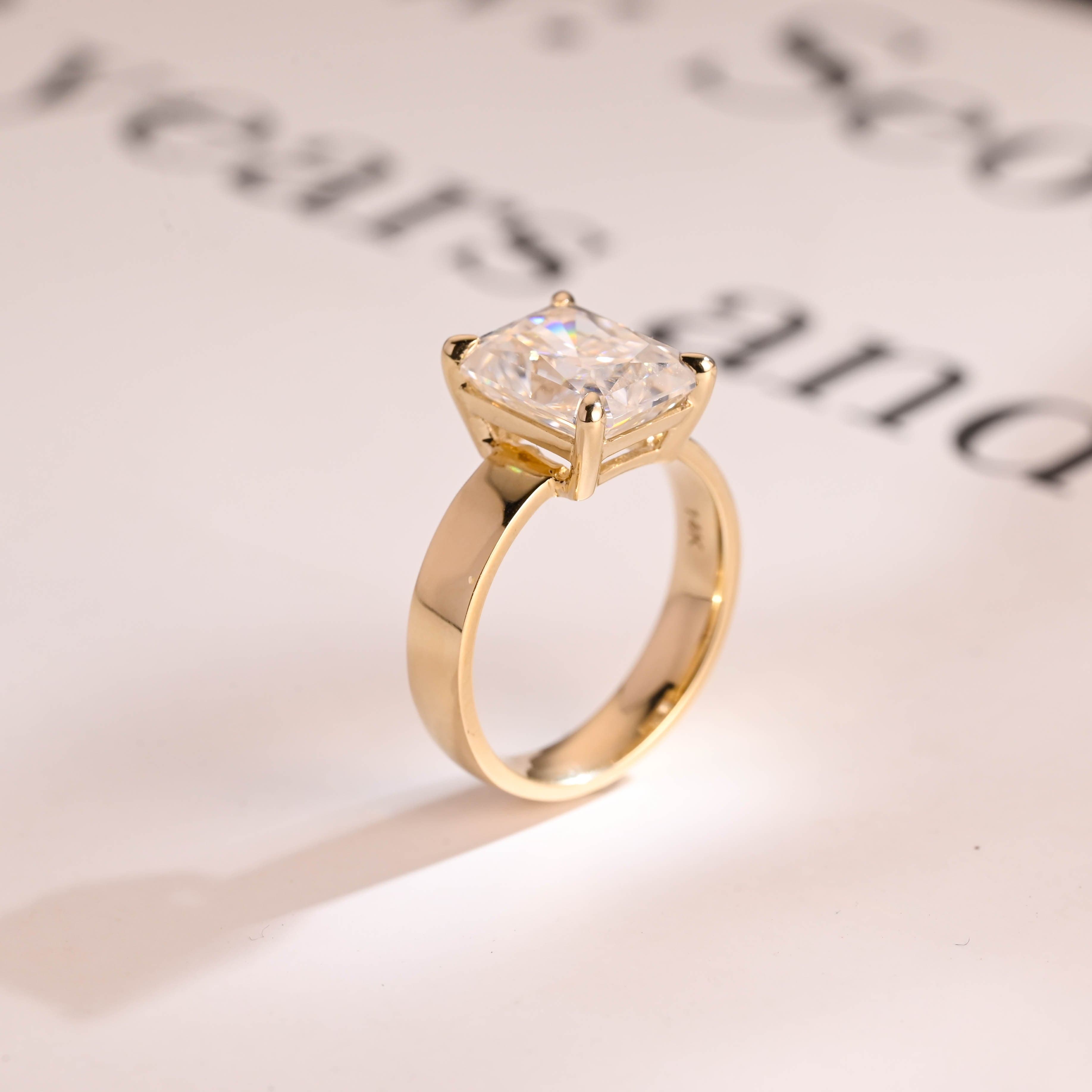 2 CT Emerald Pave Moissanite Engagement Ring