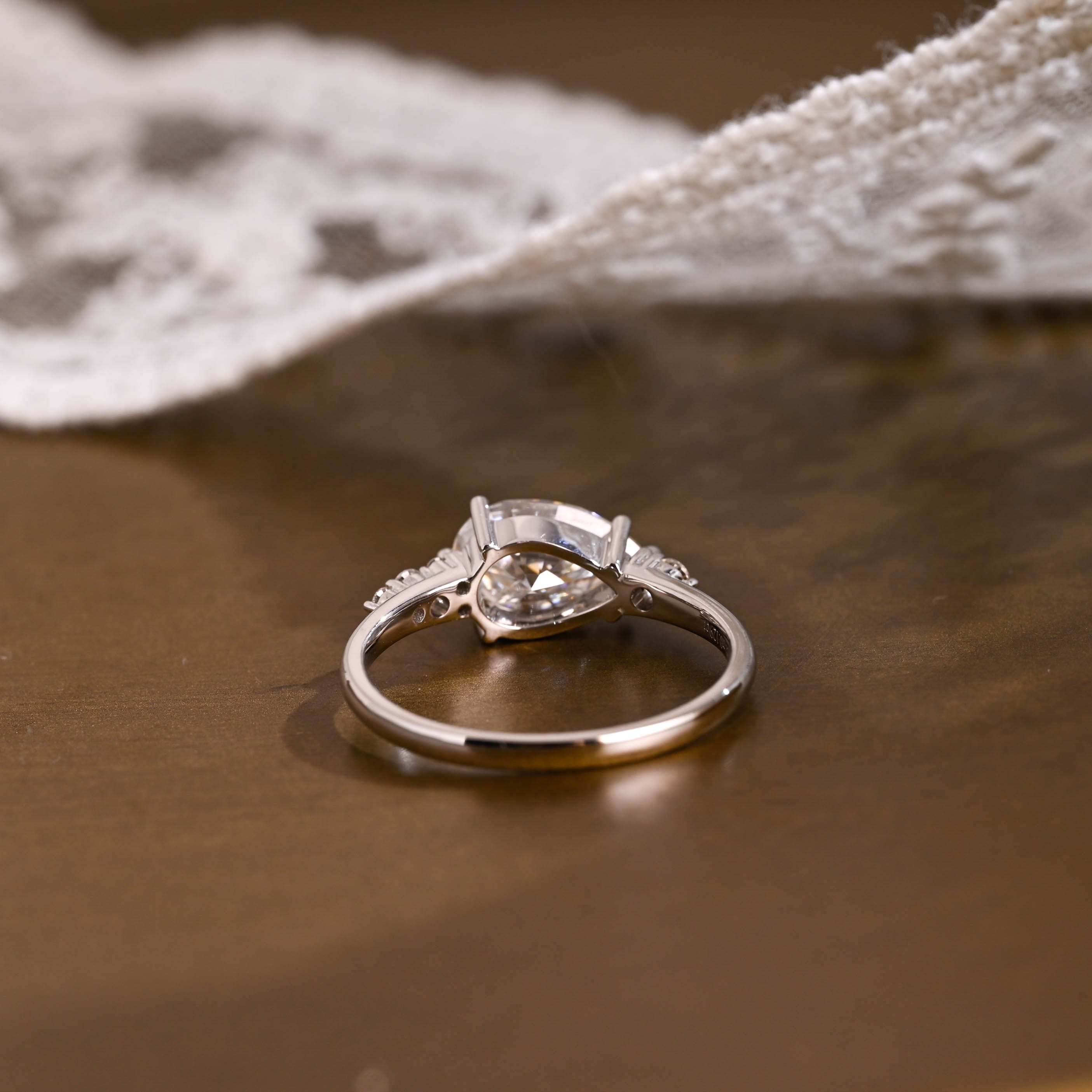 2 CT Emerald Pave Moissanite Engagement Ring