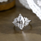 2 CT Emerald Pave Moissanite Engagement Ring