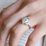 2 CT Emerald Pave Moissanite Engagement Ring