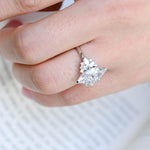 2 CT Emerald Pave Moissanite Engagement Ring